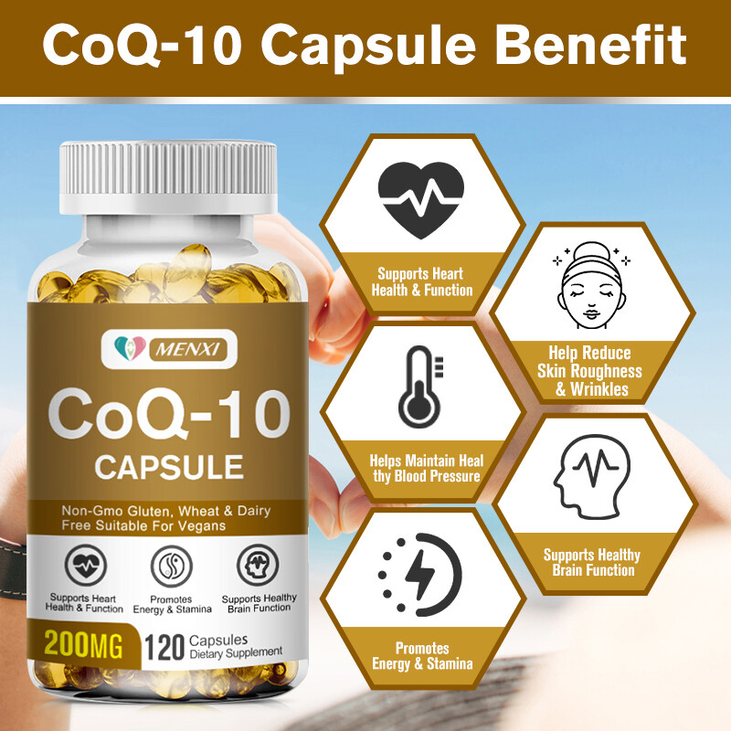 Coenzyme Q-10 CoQ10 120 Capsules 200mg Heart Health Energy Support 1/2/4 Bottles