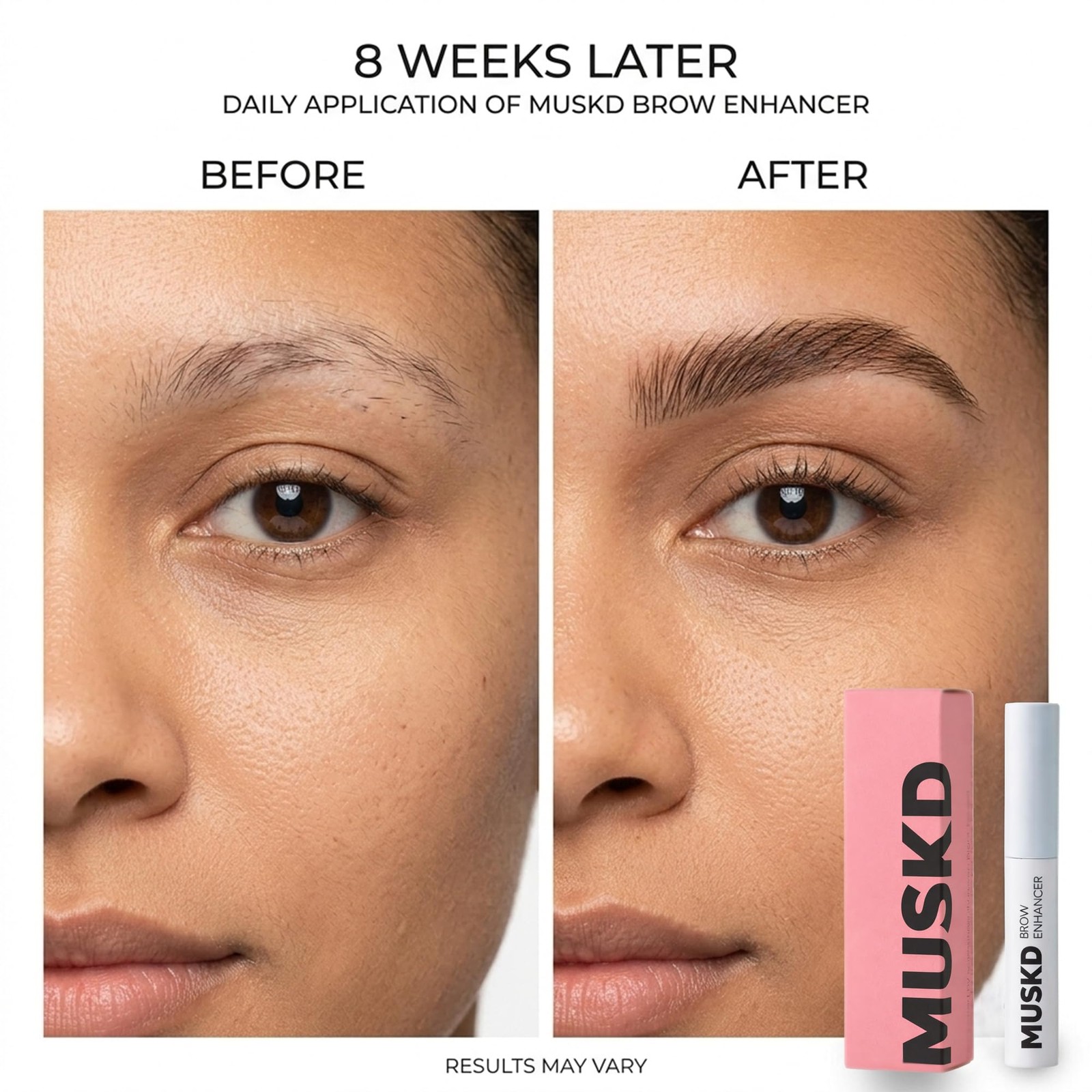 MUSKD Eyebrow Growth Serum (3ML) – Helps 0.1 Fl Oz (Pack of 1), Silver, White