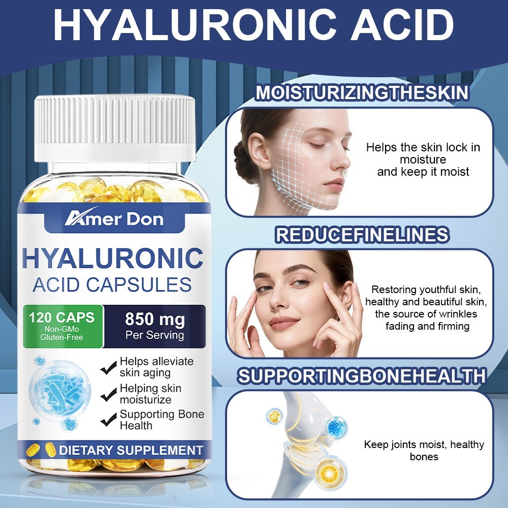 Hyaluronic Acid with MSM | 1000 mg | 120 Capsules | Non-GMO BY Amer Don