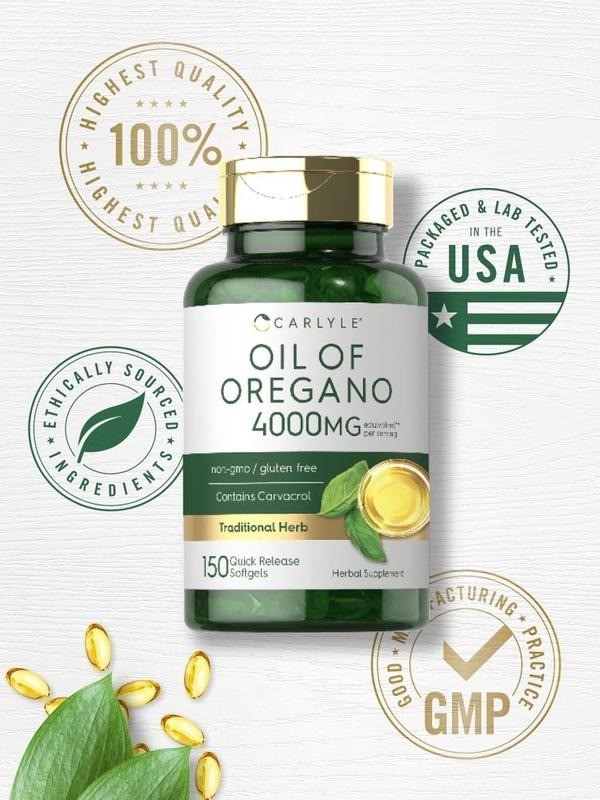 Oil of Oregano 400mg Softgels Carvacrol Immune Support Gluten Free 150ct