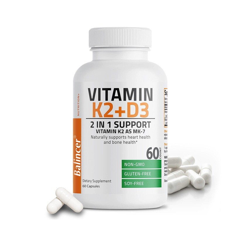 Vitamin K2 (MK7) + D3 Extra Strength Bone & Heart Health Non GMO, 30/60/120 Caps