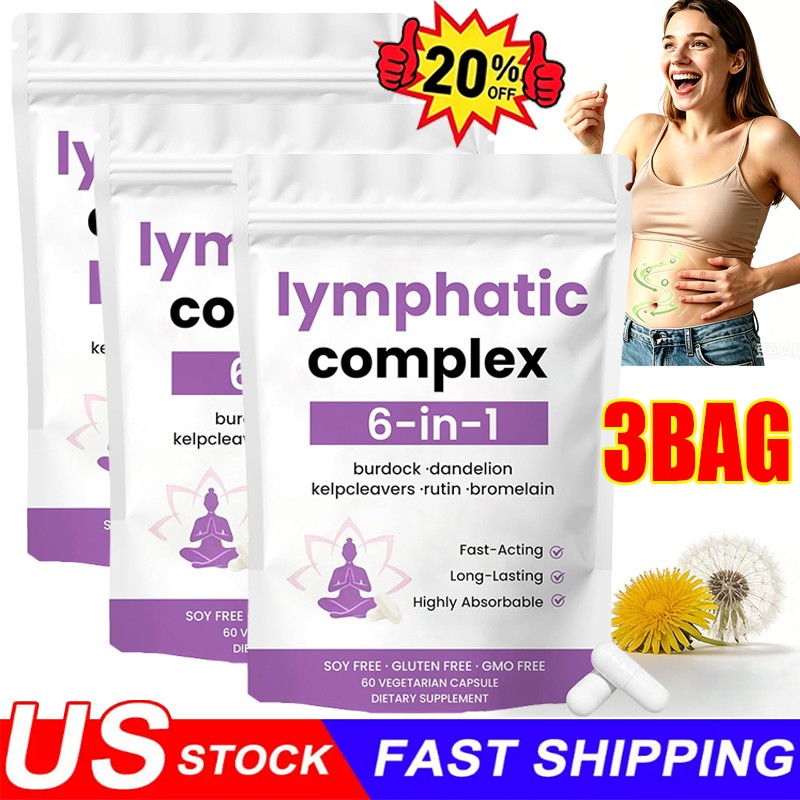 3X 6-in-1 Lymphatic Complex,Lymphatic Drainage Supplements|Herbal Blend HOT US