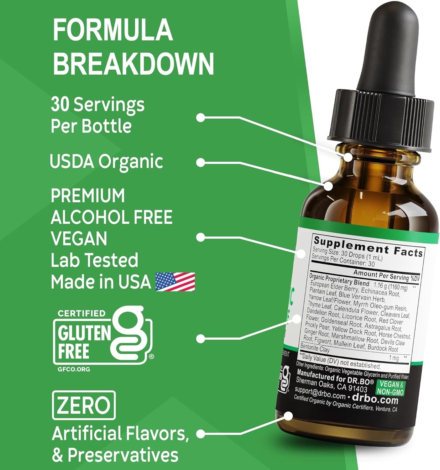 Powerful 26-in-1 Herbal Lymphatic Detox Drops – 1oz Natural Support for Adults