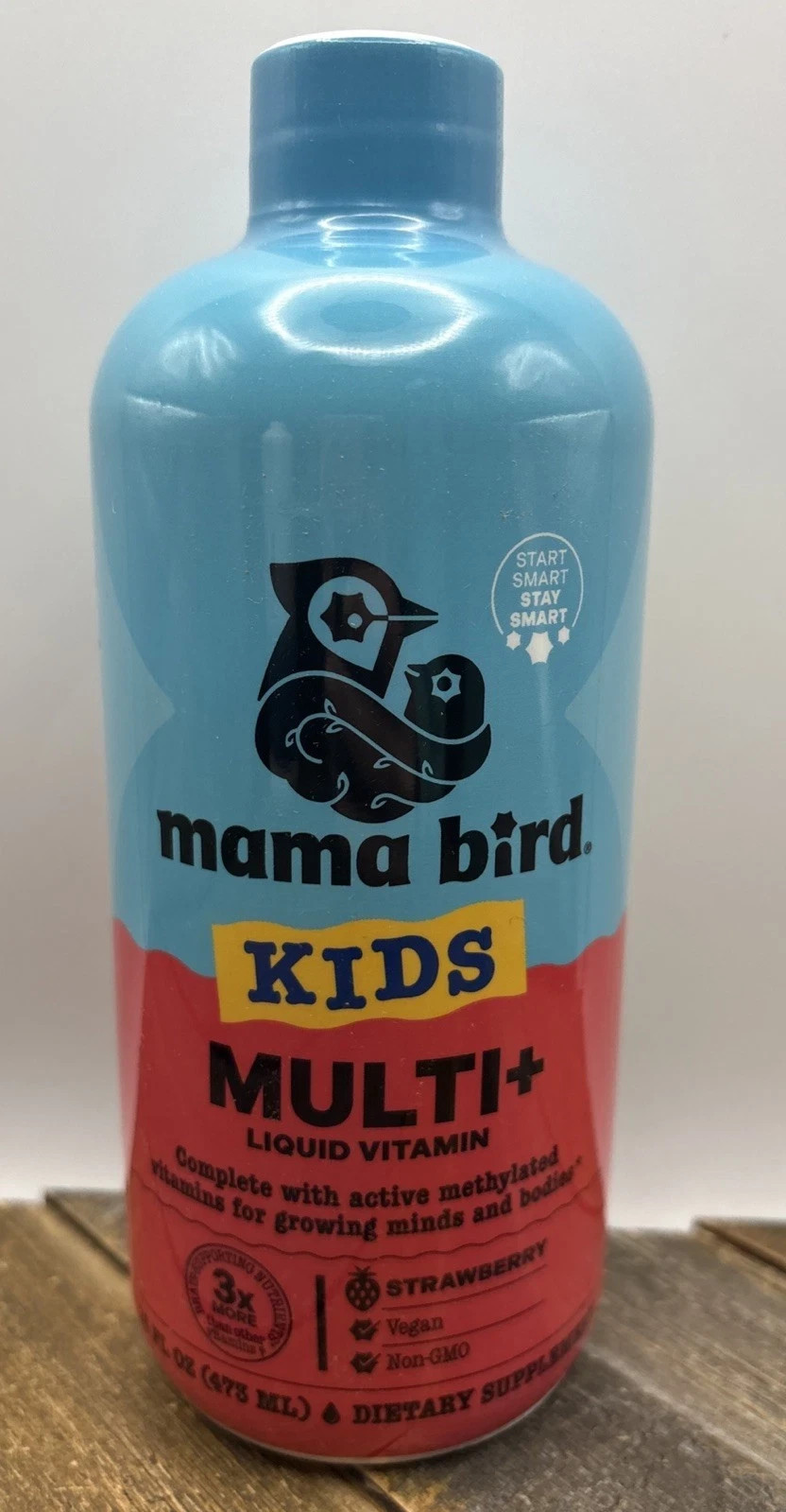 Mama Bird Kids Multi+ Liquid Multivitamin 16 fl oz Strawberry Methylated *NIB￼