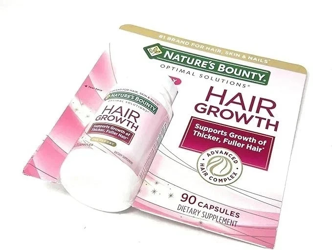 Nature’s Bounty Hair Growth 90 Caps 1 Daily Supports Strong Healthy-Pack of 2