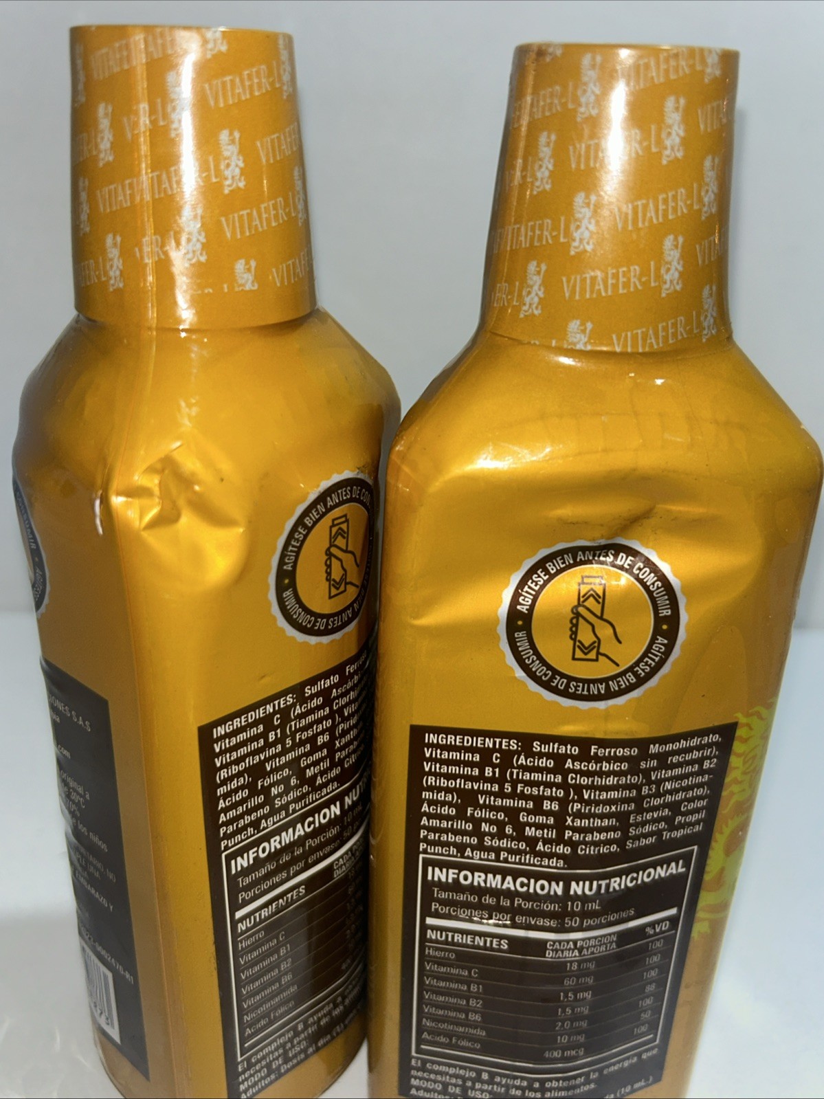2 New Vitamin B1, B2,C Liquid Supplement 500 mL Each Sealed, Bottles Have Dents