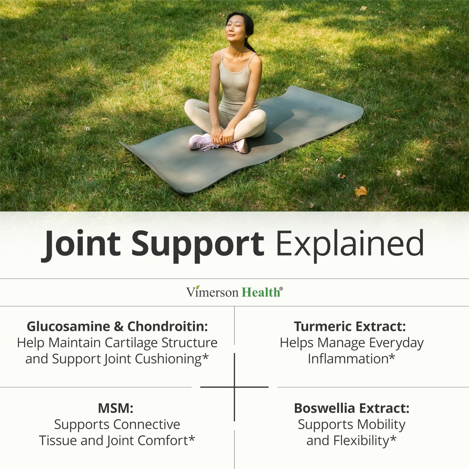 Glucosamine Chondroitin MSM Joint Support Supplement for Women and Men 90 capsul