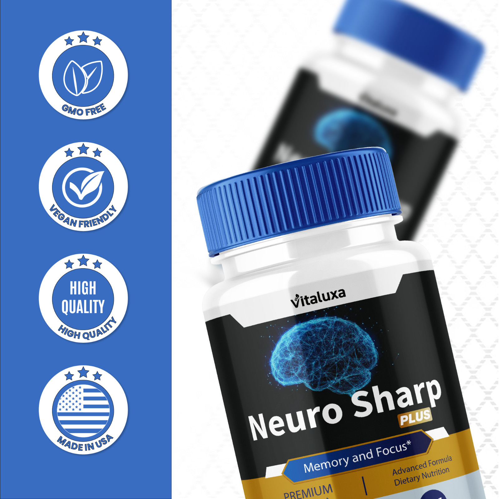 (5 Pack) Neuro Sharp Nootropic Natural Formula Brain Supplement (300 Capsules)