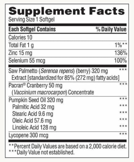 pack of 3-trunature Prostate Plus Health Complex, 250 Softgels with Saw Palmento