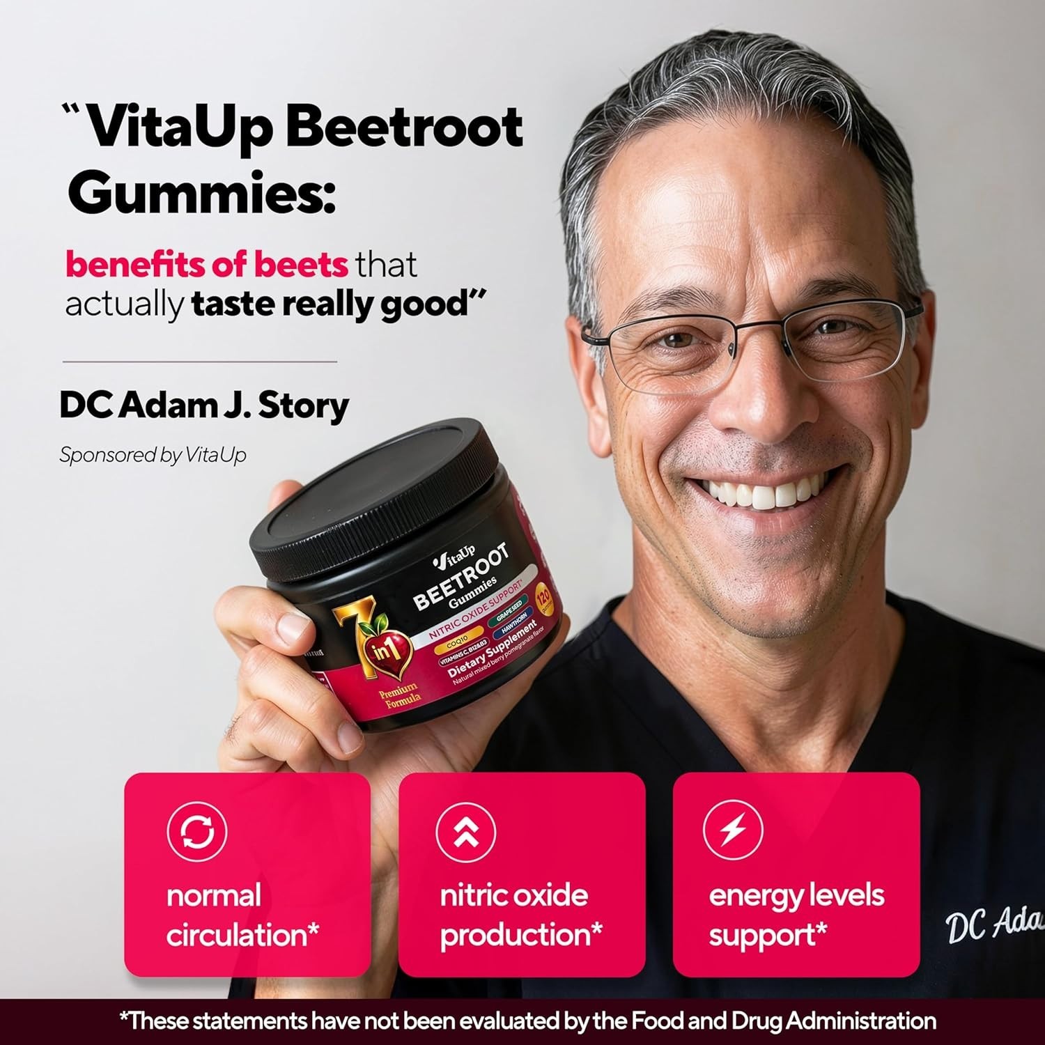 VitaUp Beet Root Gummies – Beetroot Supplement with CoQ10, Grape Seed, Vitami…
