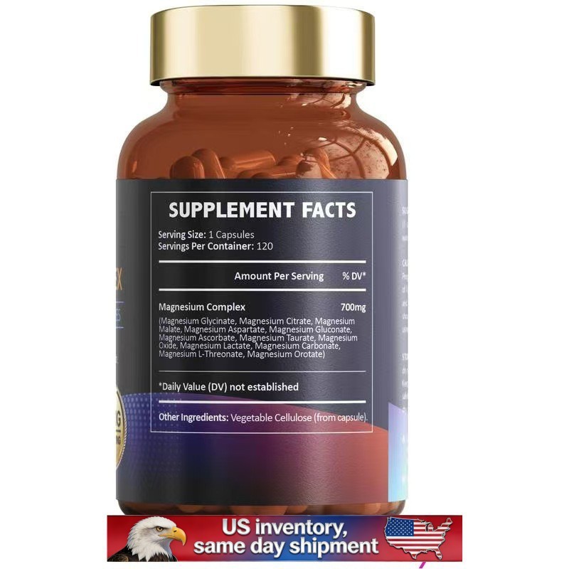 1-3 PACK Magnesium Complex 700mg 12 in 1 Magnesium Supplement with 120 counts-+