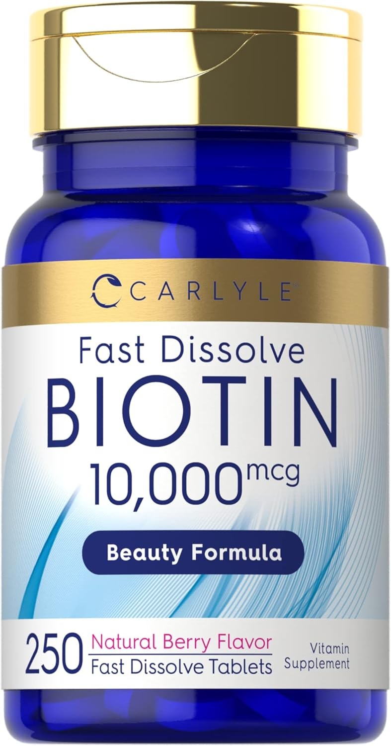 Carlyle Biotin 10000mcg | 250 Fast Dissolve Tablets | 250 Count (Pack of 1)