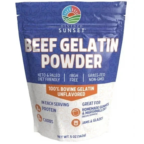 Divided Sunset, Unflavored Beef Gelatin Powder, 5 oz (142 g)