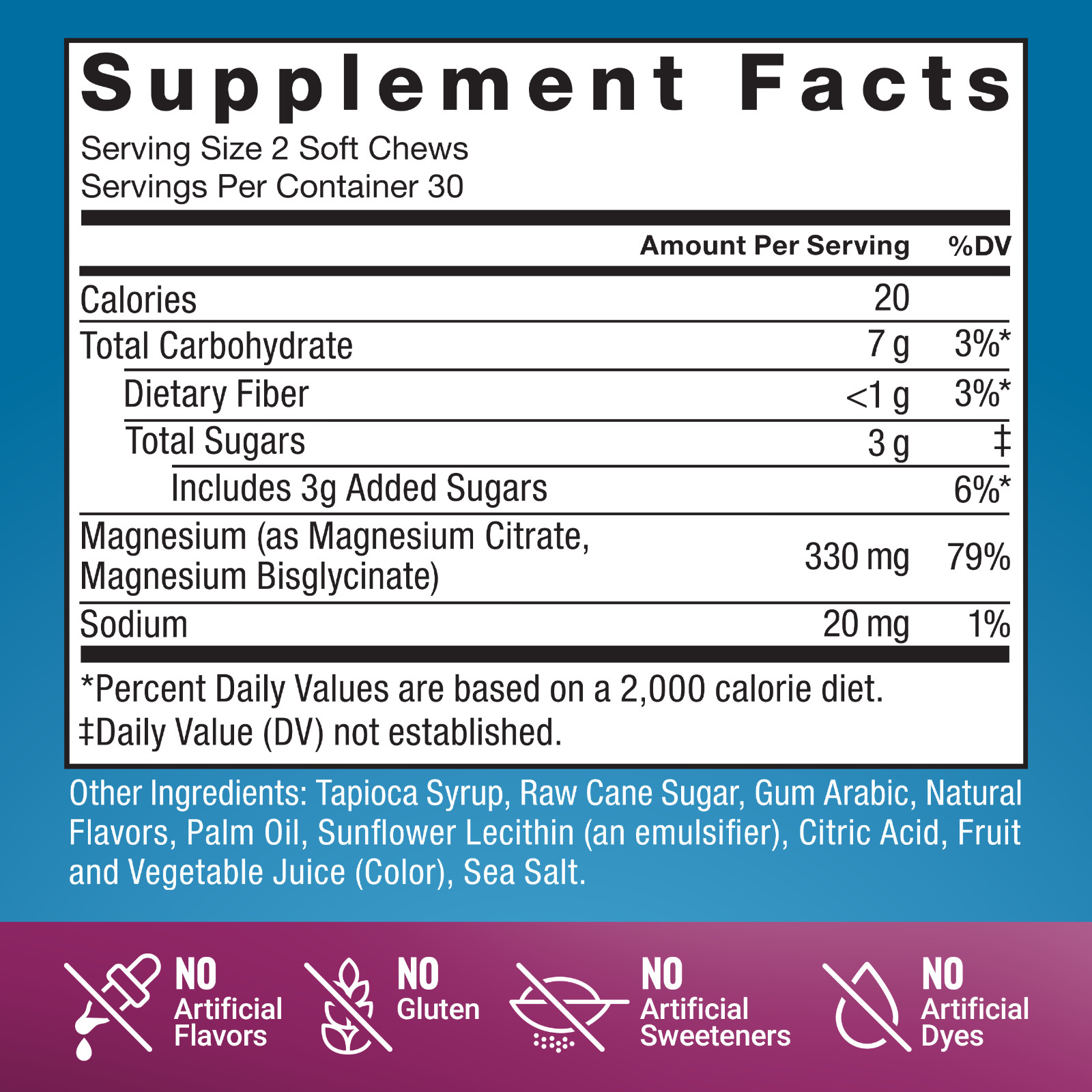 Force Factor Ultimate Magnesium 330mg Glycinate Citrate Relaxation Chews 60ct