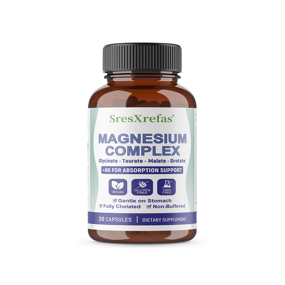 Magnesium Complex With Vitamin B6 For Absorption Support Vegan 30/60/120Capsules