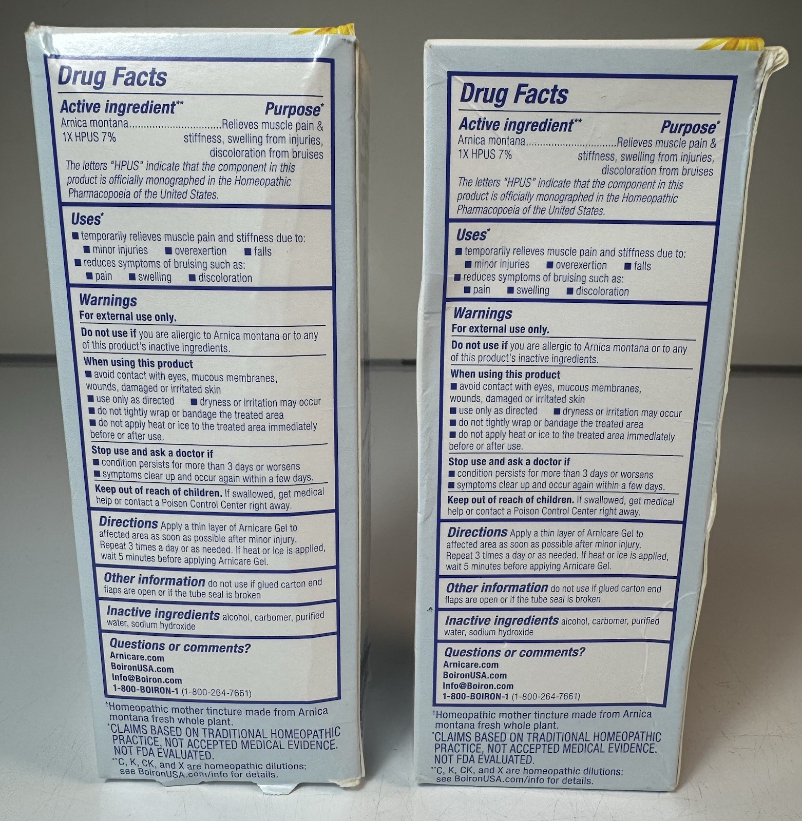 Boiron Arnicare Gel for Pain Relief – EXP 07/2027- 2.6 oz. each – 2 SEALED BOXES