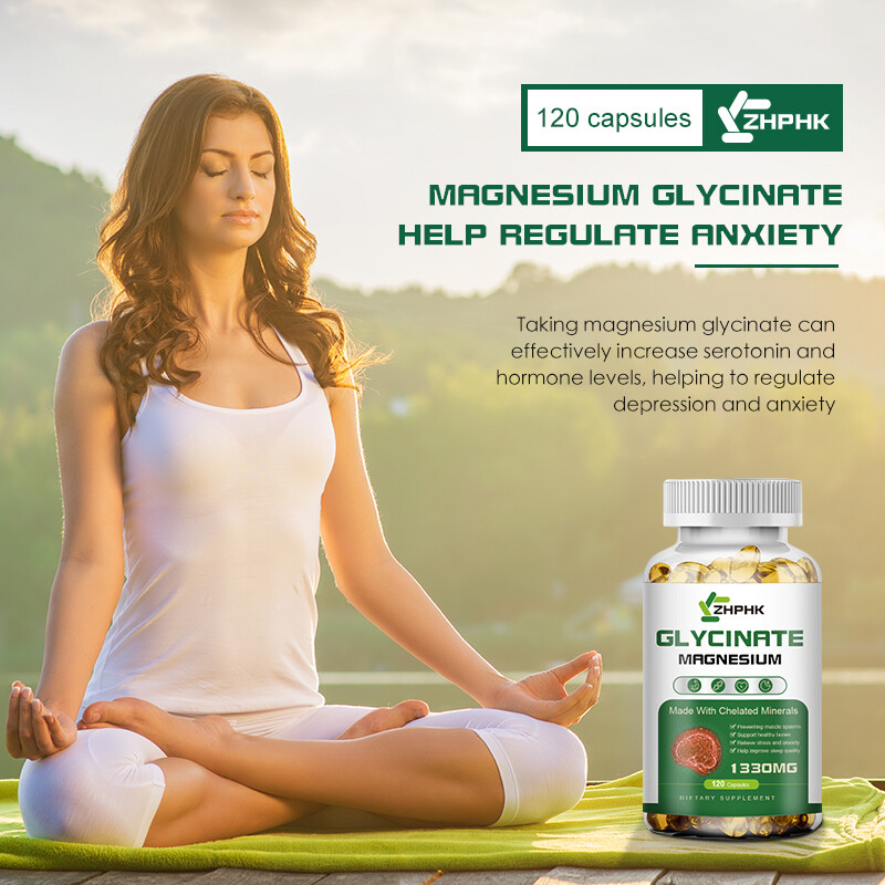 Magnesium Glycinate 1330mg 120 Capsules For Sleep Stress Relief Support Bone Lot