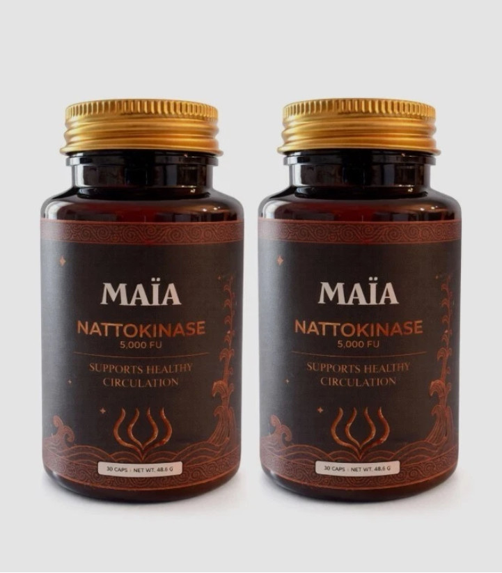 Maia Nattokinase 5000 FU Natural Circulation Support 2 Pack 30 Caps – FreeShip
