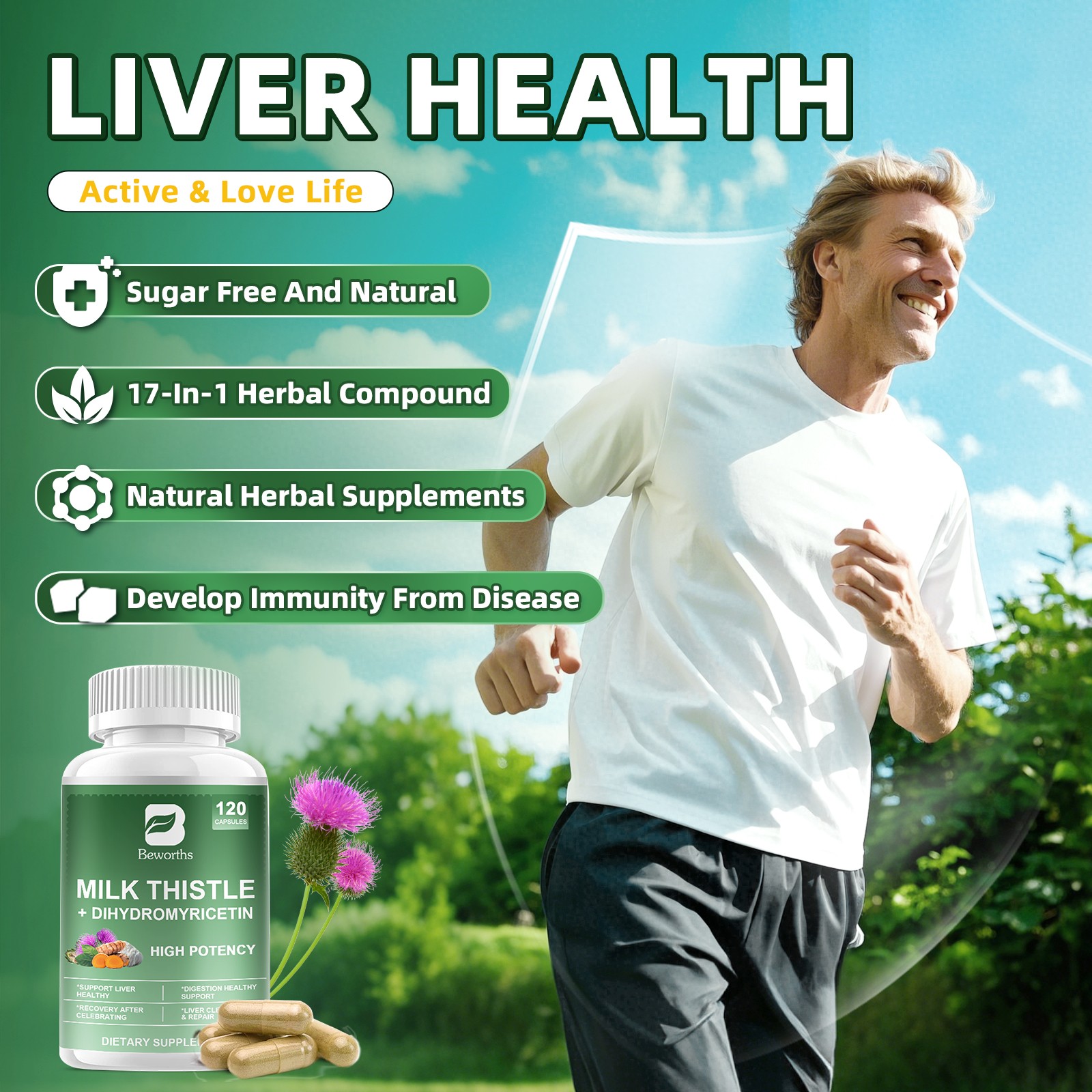 Liver Cleanse Detox support Liver support Super Cleanse Supplements 120 capsules