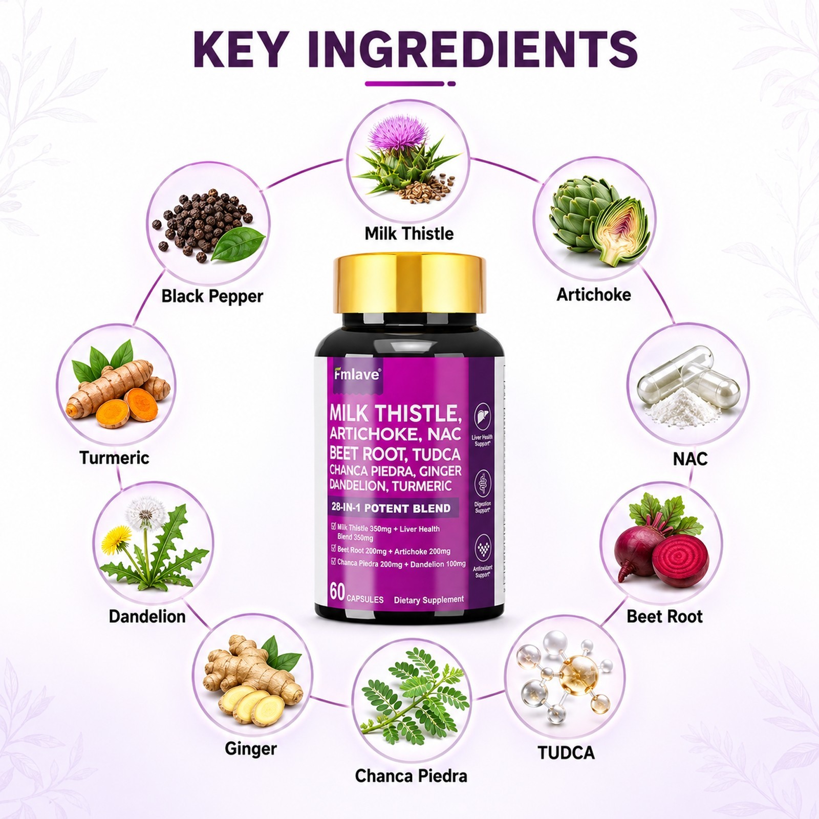 Milk Thistle (Silymarin) Extract 1400 mg liver cleanser liver detox cardio 60ct