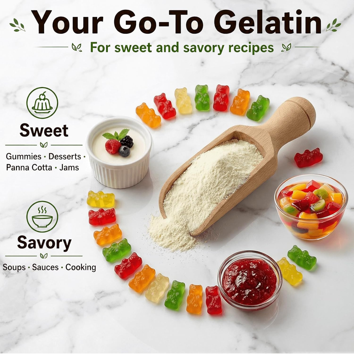 Unflavored Beef Gelatin Powder, 7 Oz / 198 G, Grass-Fed Gelatin Powder, Gluten F