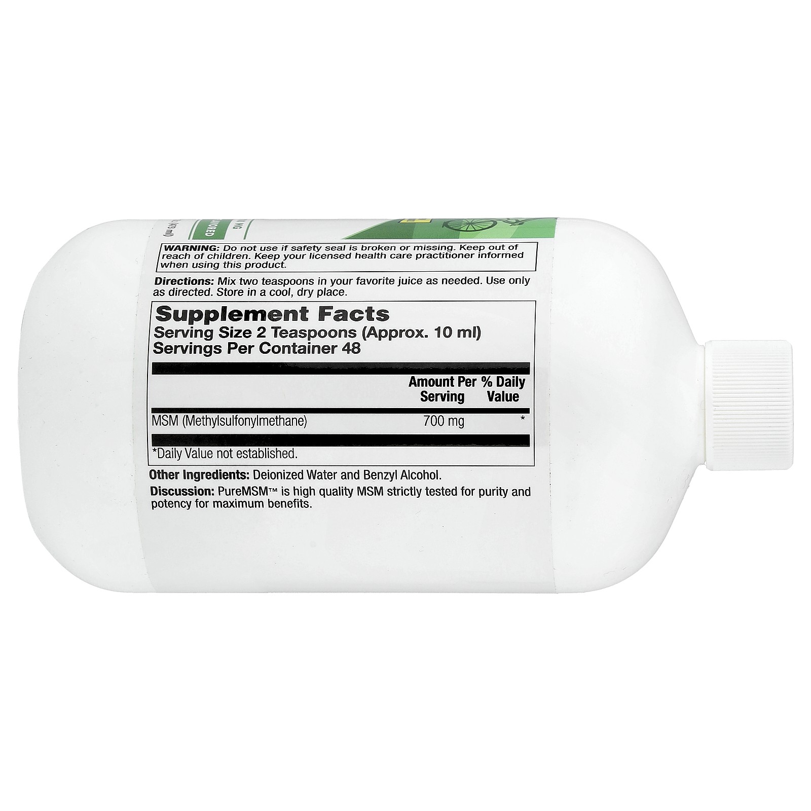 Pure MSM Liquid, Unflavored, 700 mg , 16 fl oz (473 ml)