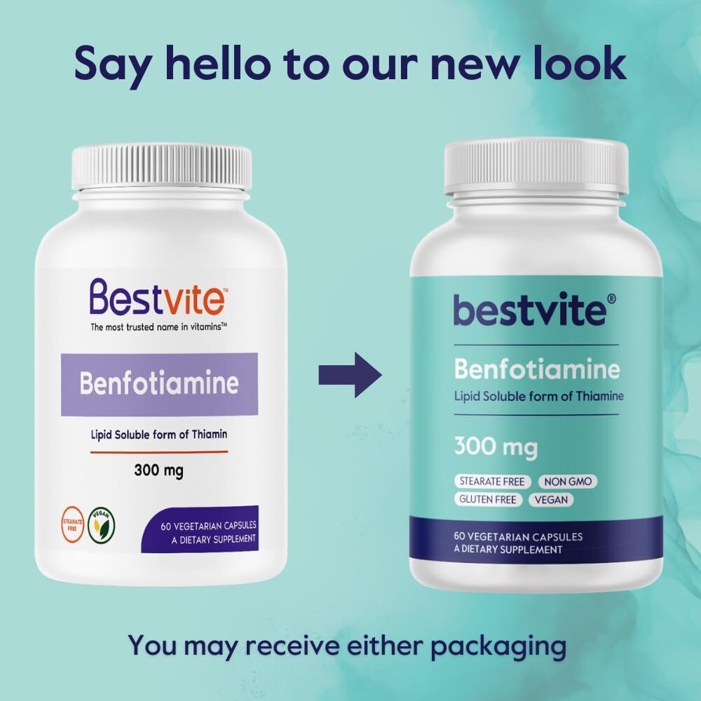 Bestvite Benfotiamine 300mg (120 Vegetarian Capsules) (2-Pack)-No Stearates