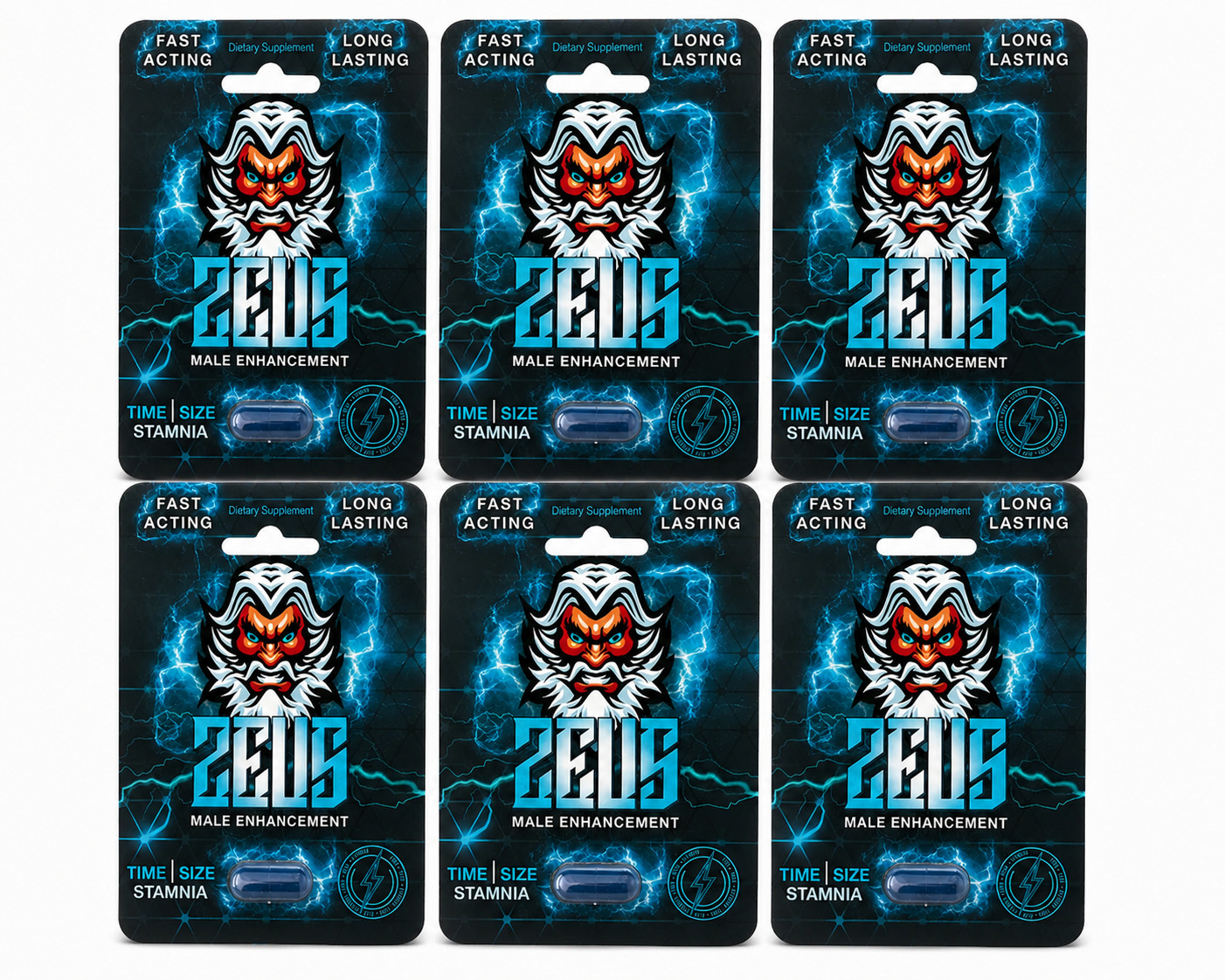 Zeus 1800mg Male Vitality & Stamina Dietary Supplement – 3-25 Capsules -Exp 5/32