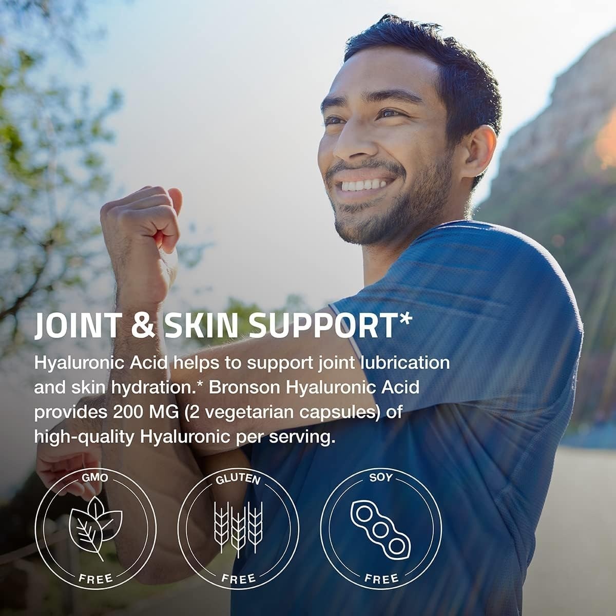 Bronson Hyaluronic Acid 200 MG – Joint & Skin Support – 100 Vegetarian Capsules