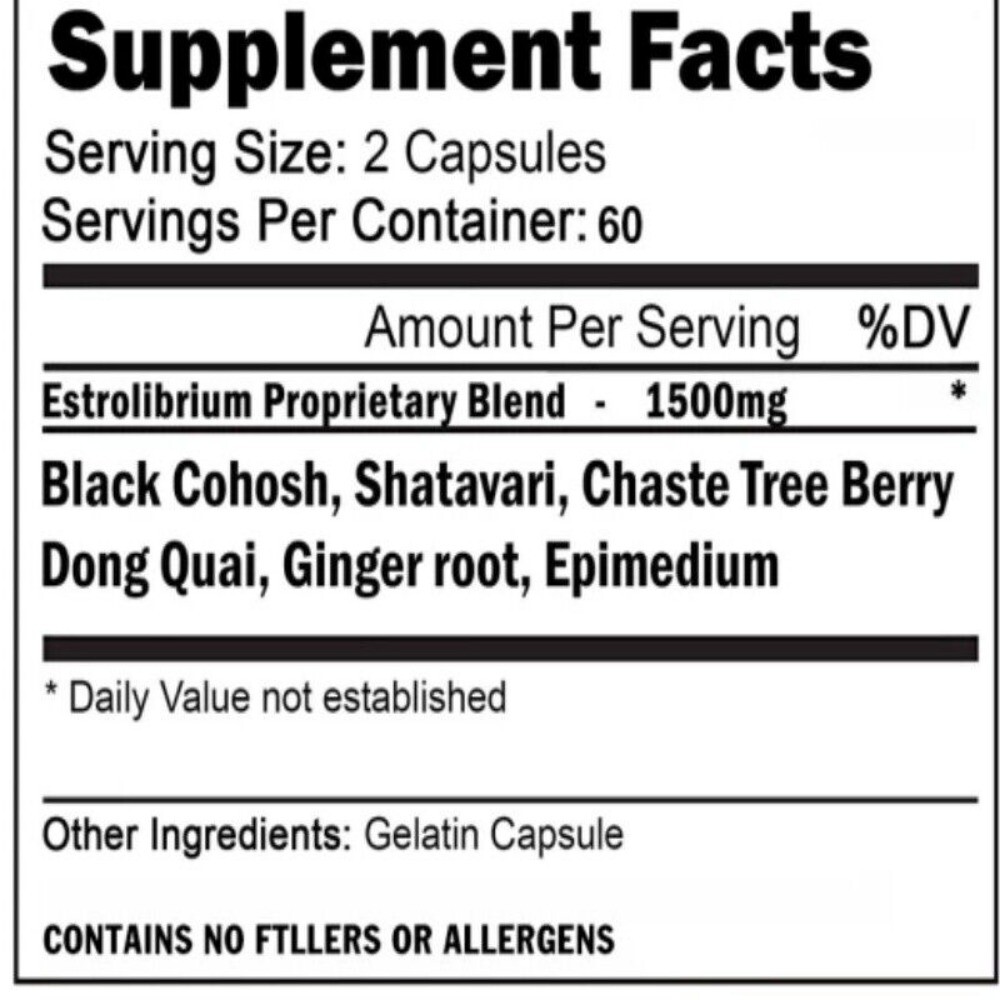 Bcuelov Estrolibrium Estrogen Supplement for Women 30/60/120 Capsules