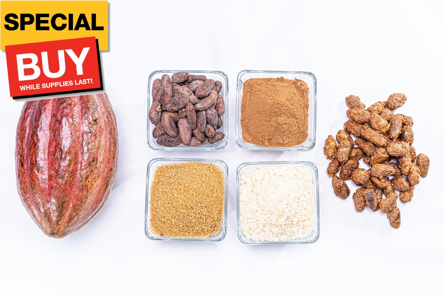 100% Costa Rican organic caramelized cacao beans, Whole food, Gluten and lactose