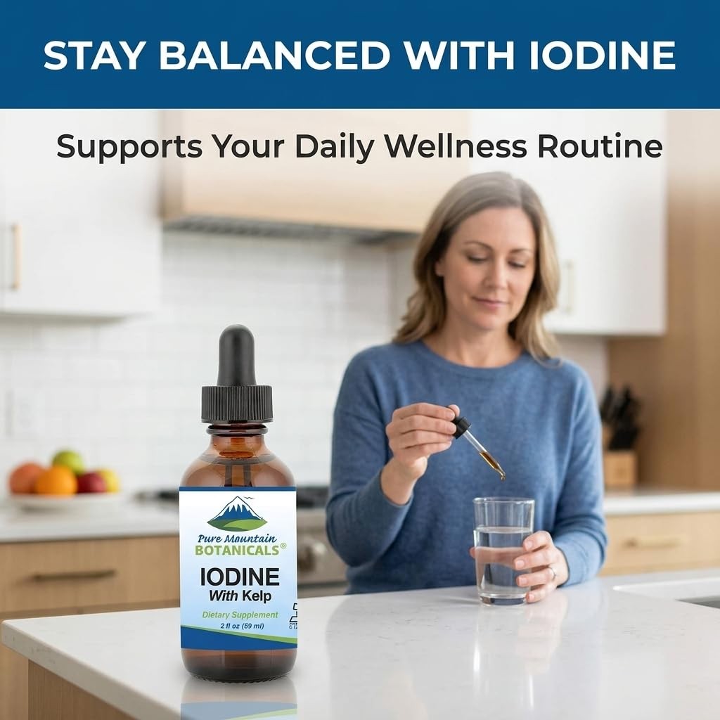 Liquid Iodine Drops 150 mcg – Iodine Supplement with Organic Kelp – 1300 Serving