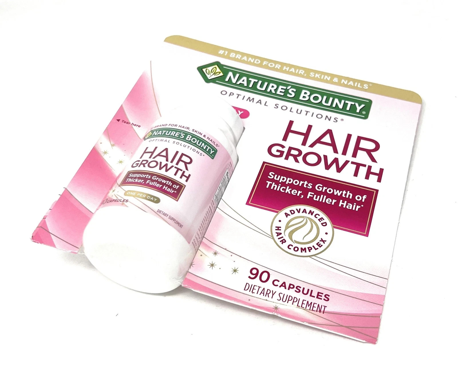 Nature’s Bounty Hair Growth Supplement 3 Pack 90 Capsules 1 Per Day Sealed