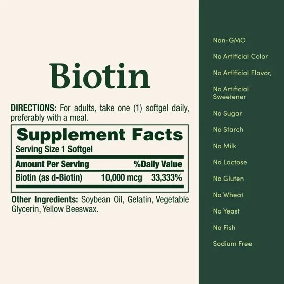 2 Nature’s Bounty Biotin, Supports Healthy Hair, Skin and Nails 10,000 mcg