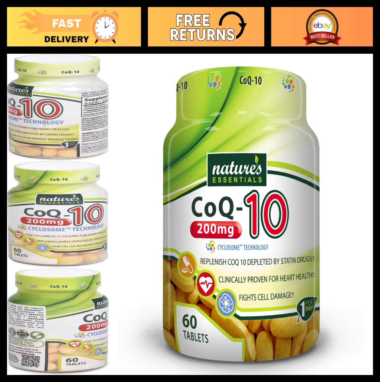 CoQ10 200mg Heart Health Support | Cellular Energy Boost | Liposomal Delivery |