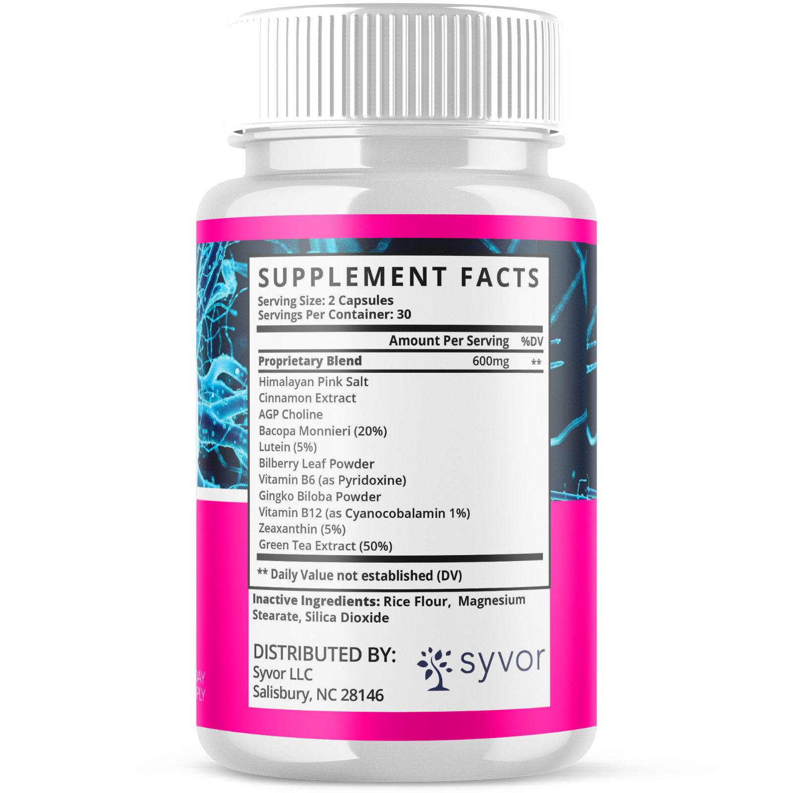 (5 Pack) Nerve Shield Nootropic All Natural NerveShield Supplement 300 Capsules