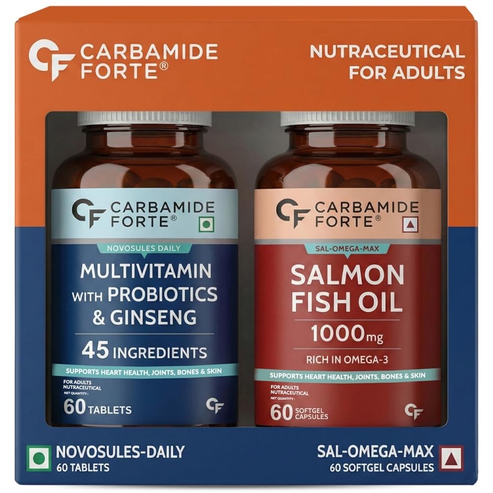 Carbamide Forte Multivitamin Tablet for Men with Probiotics & Salmon Omega 3 Tab