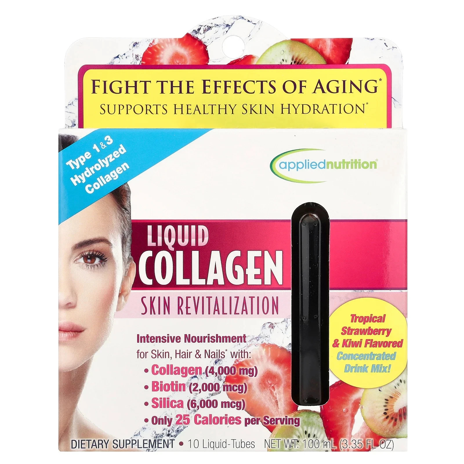 Liquid Collagen Skin Revitalization Tropical Strawberry & Kiwi 10 Count Each (4x
