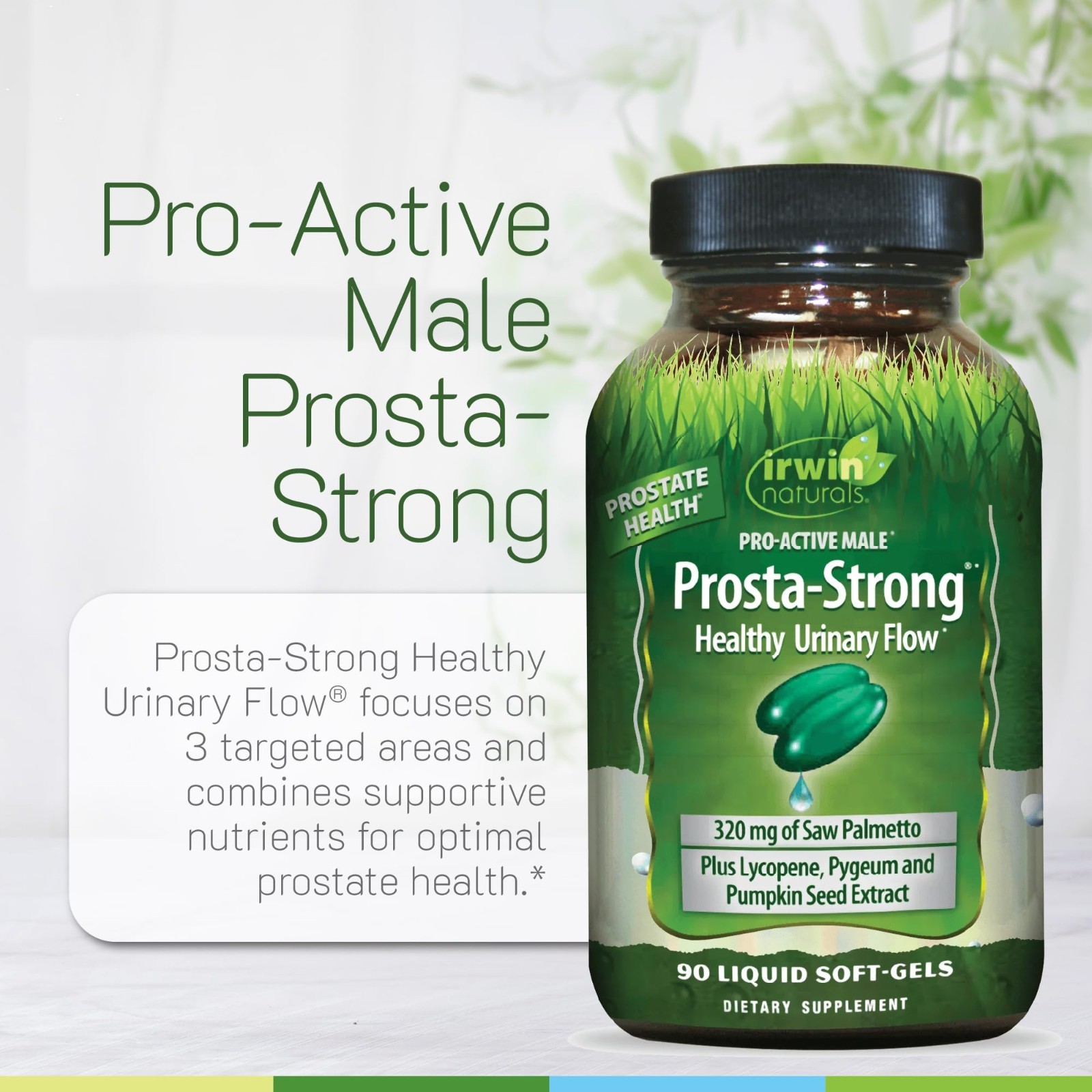Prostate Health Support Softgels – 90 Count with Saw Palmetto, Lycopene & Pumpki