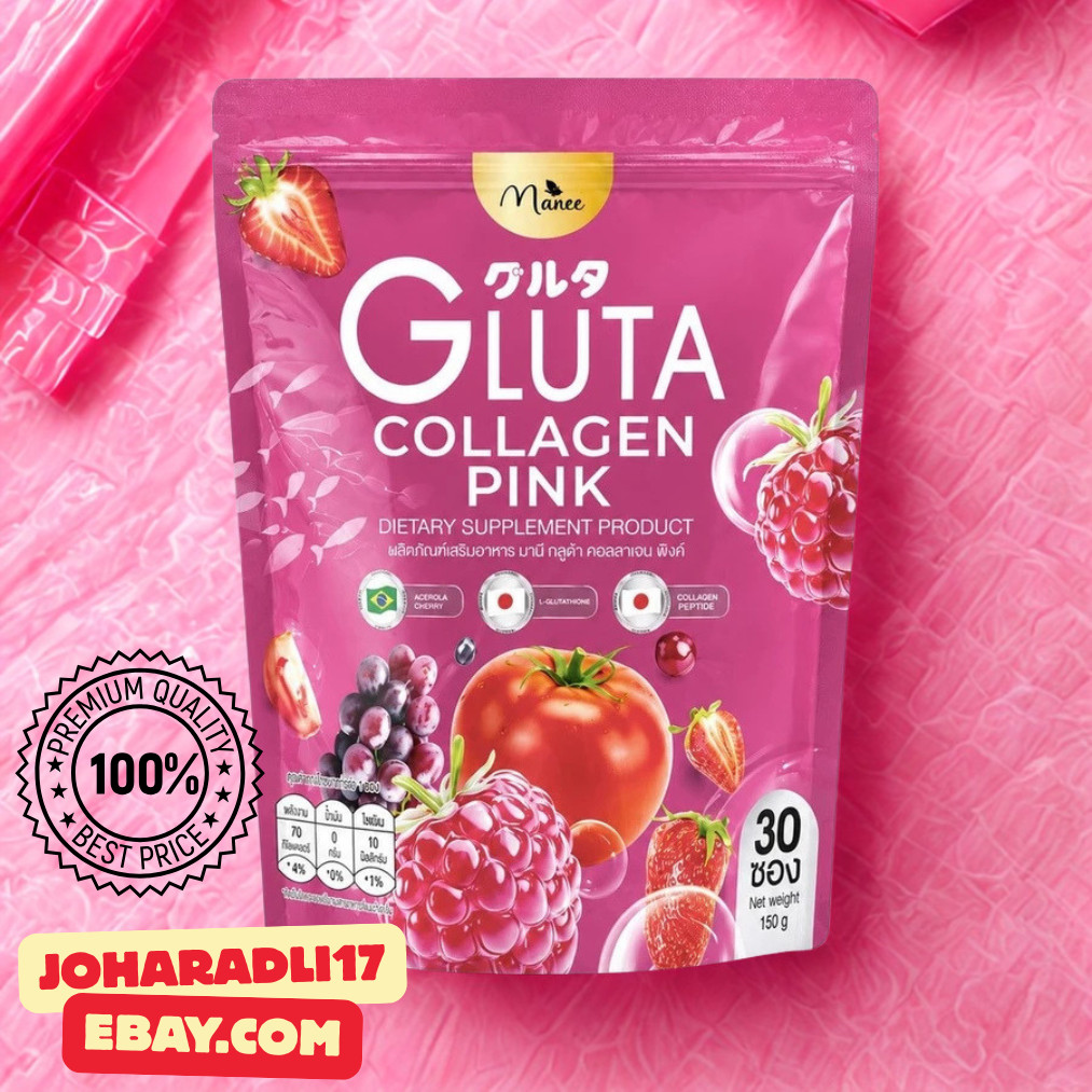 Manee Gluta Collagen Pink Anti-Aging Skin Brightening Glow Whitening 30’s X 2