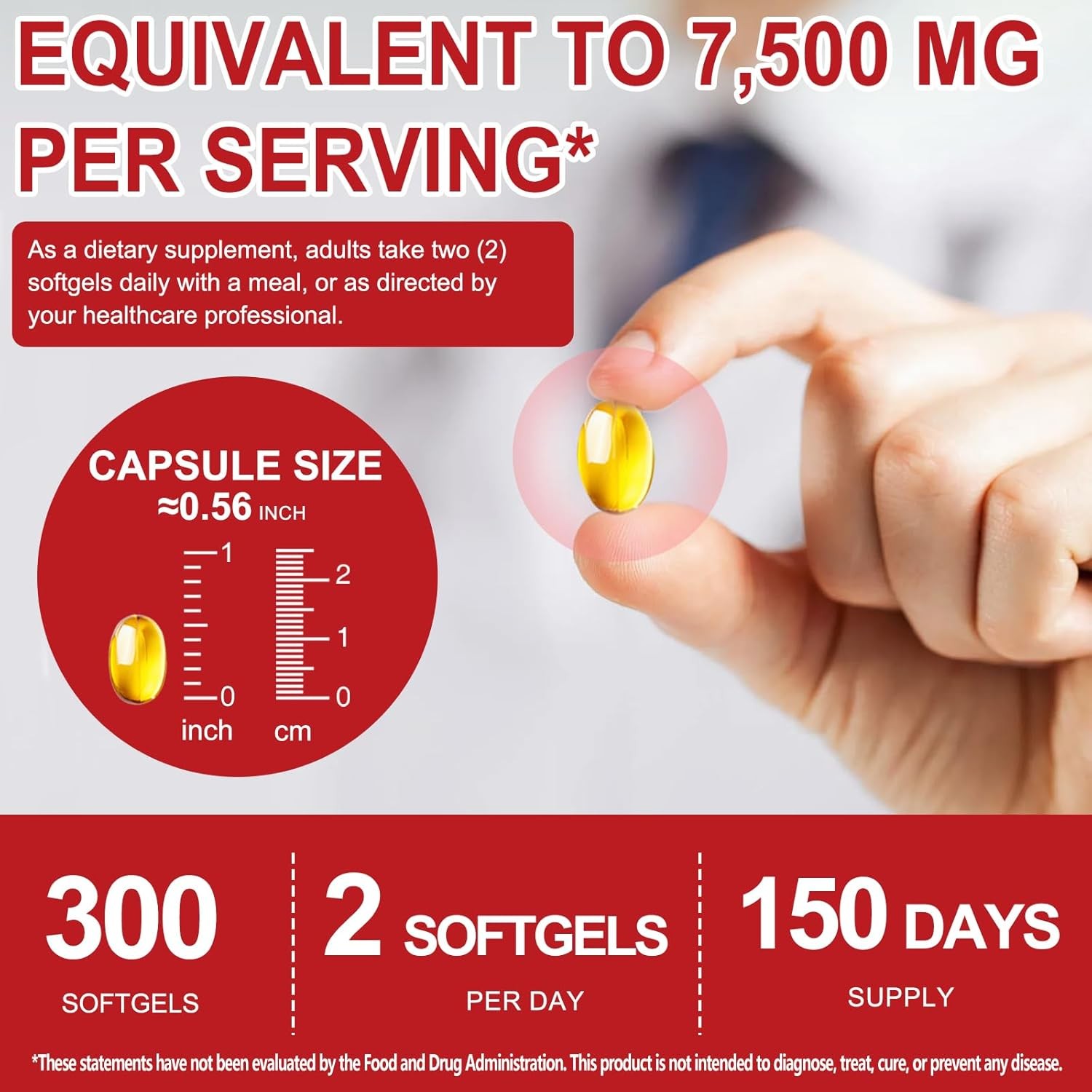 Odorless Garlic 7500mg Per Servings, 300 Softgels | 2 Years Aged Garlic Extra…