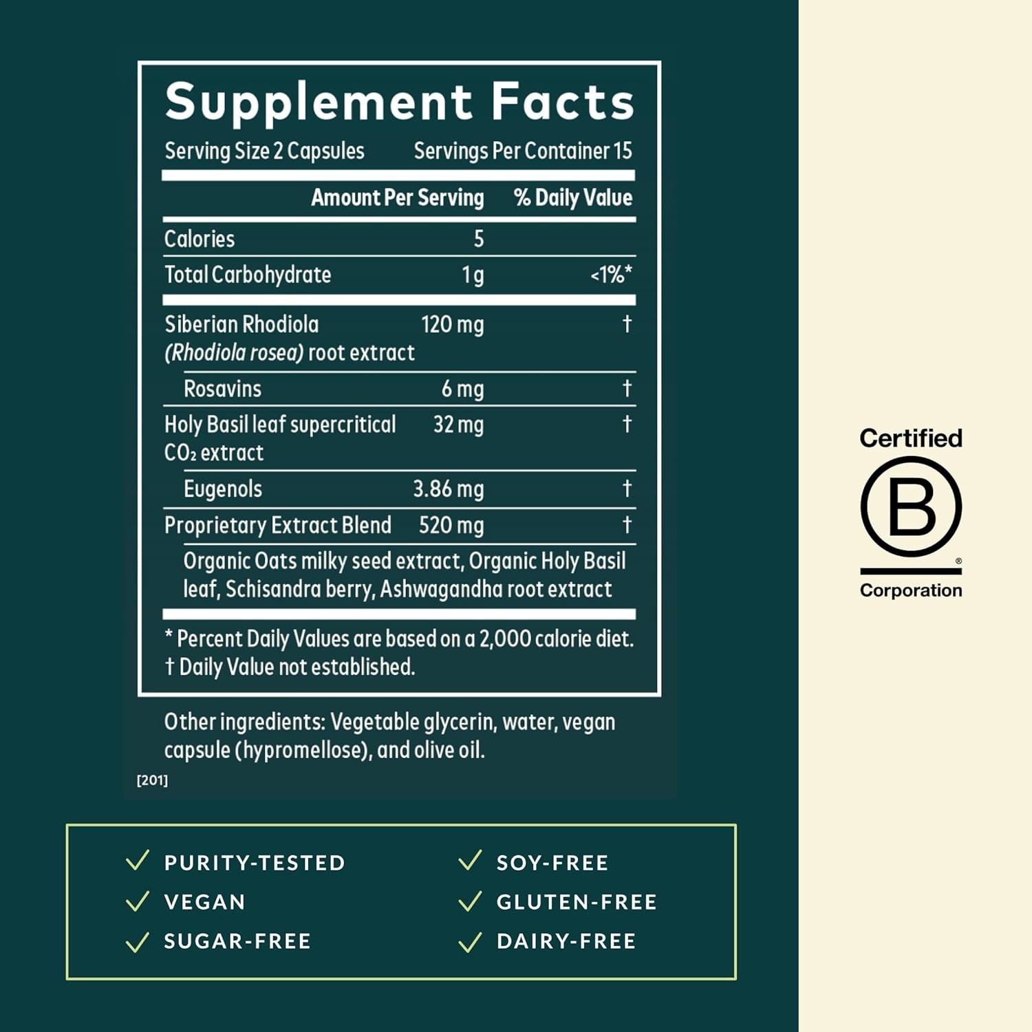 Energizing Herbal Stress Response with Rhodiola, Perfect for Daily Use | 30 Caps