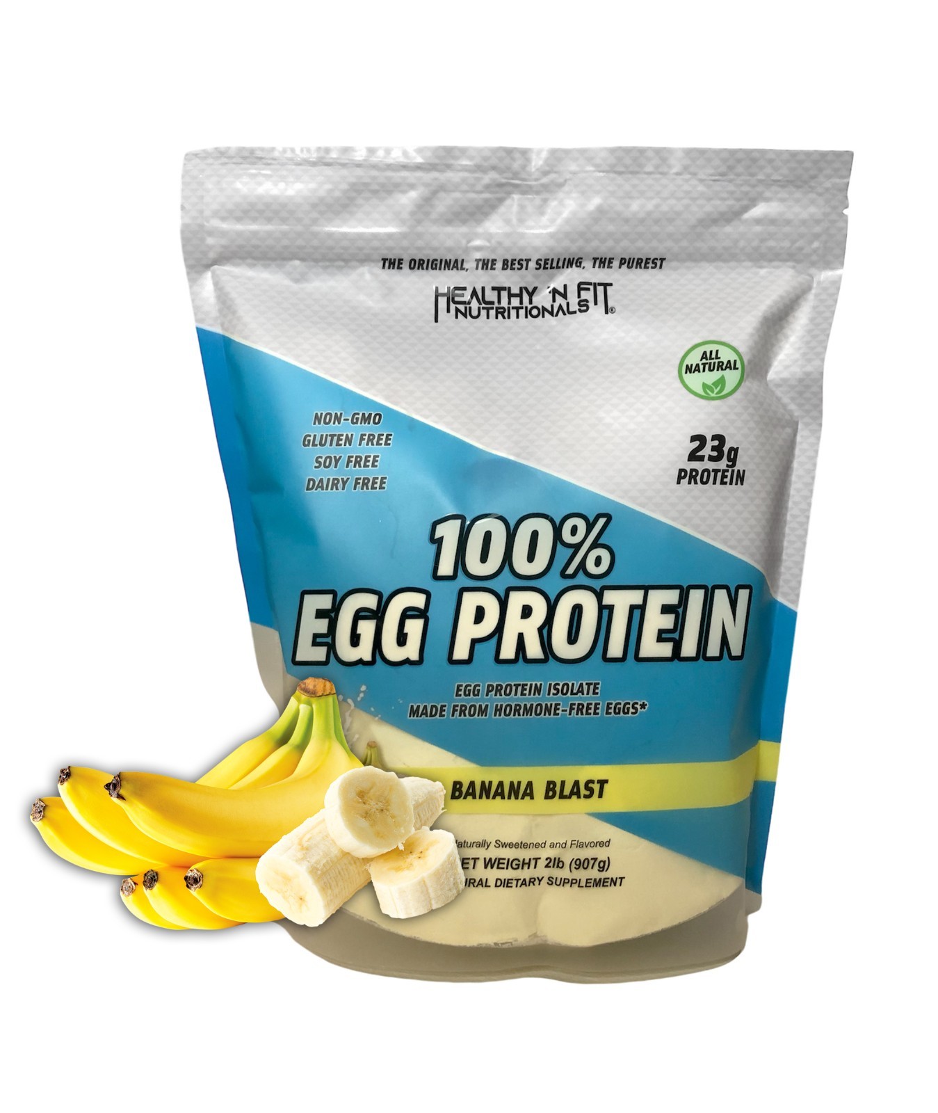HEALTHY N FIT – 100% Egg Protein 2lb, Banana Blast, Paleo, Naturally Sweetened