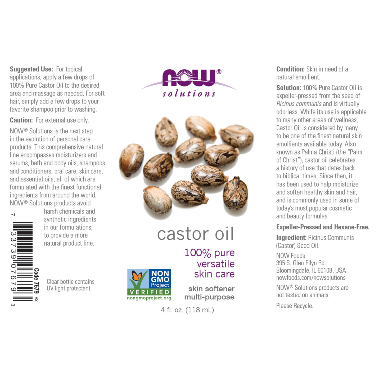 NOW FOODS Castor Oil – 4 fl. oz.