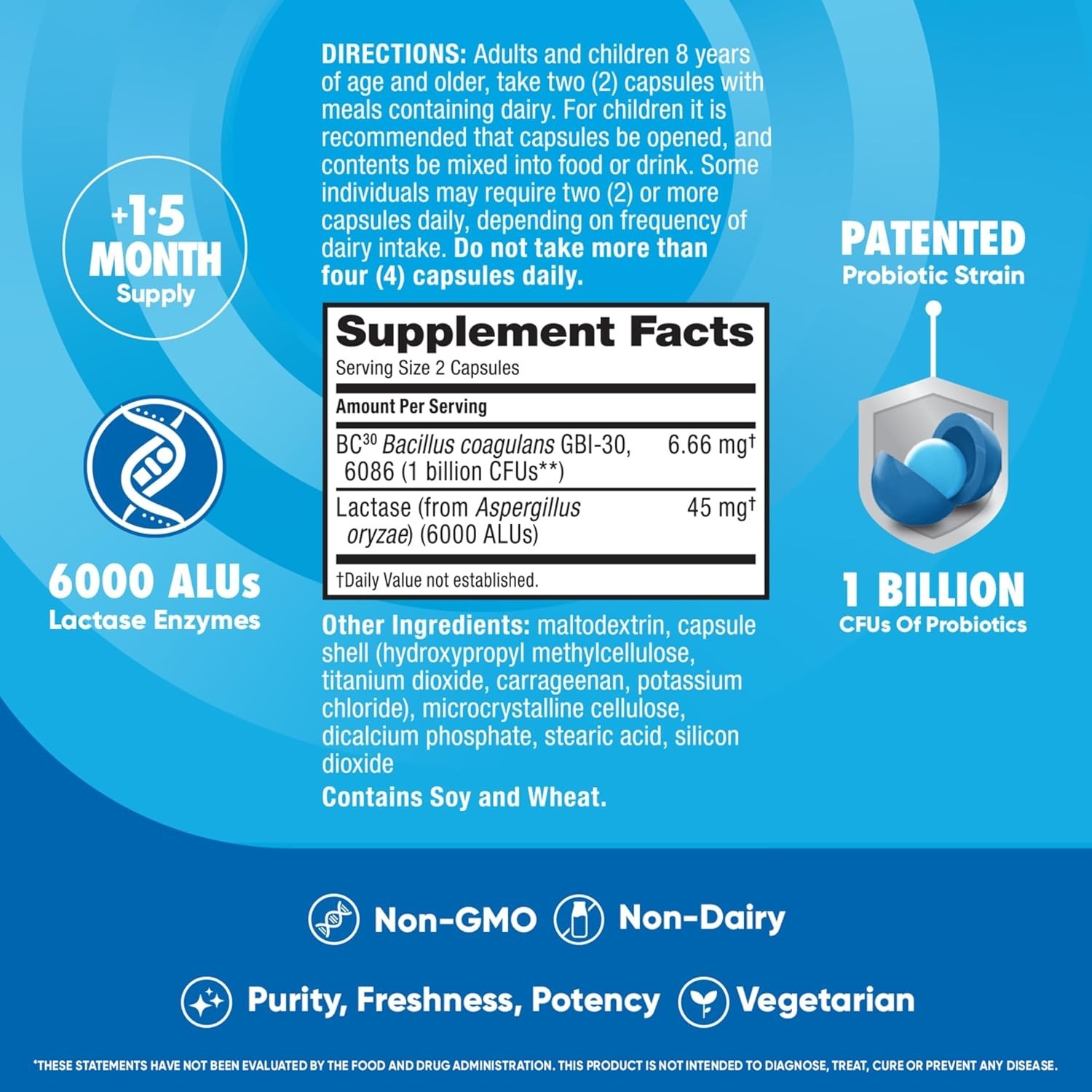 Digestive Advantage Daily Probiotics Lactose Support 96 Count Probiotic Pills