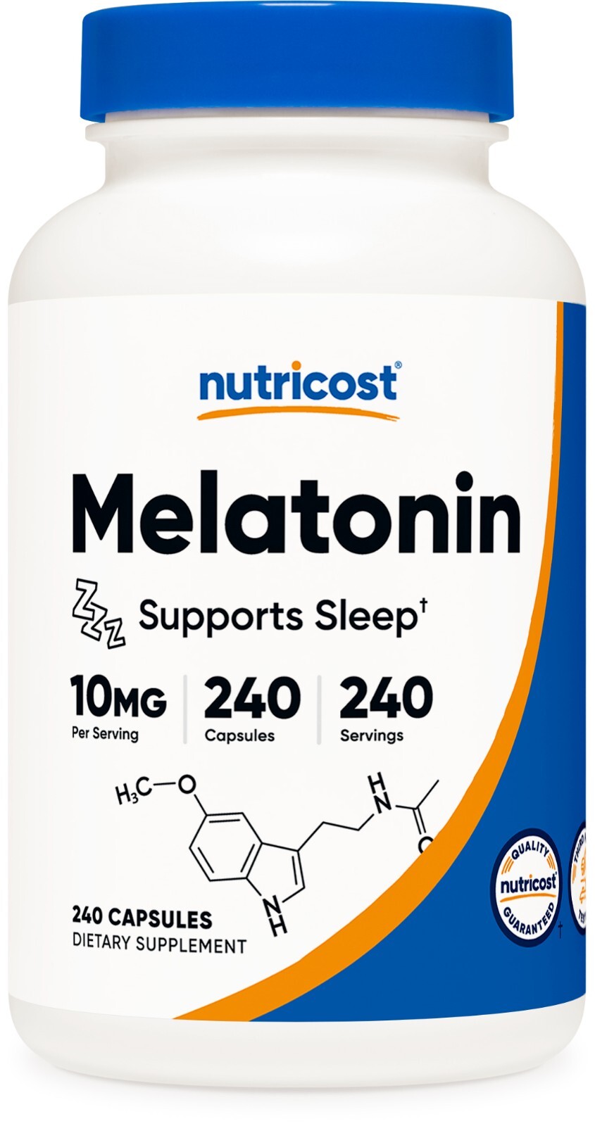 Nutricost Melatonin 10mg, 240 Capsules – 10mg Per Serving, Non-GMO, Gluten Free