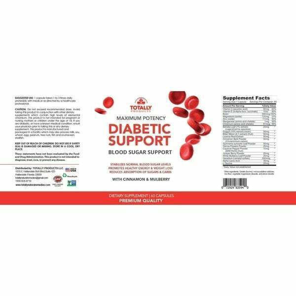 Glucose Balance Support Weight Management Energy Brain Health Supplement 60 Caps