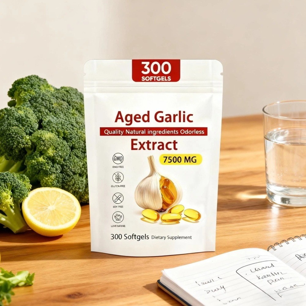 Elare Aged Garlic Extract, 300 Softgels, 7500mg Odorless | Heart & Immune pack 1