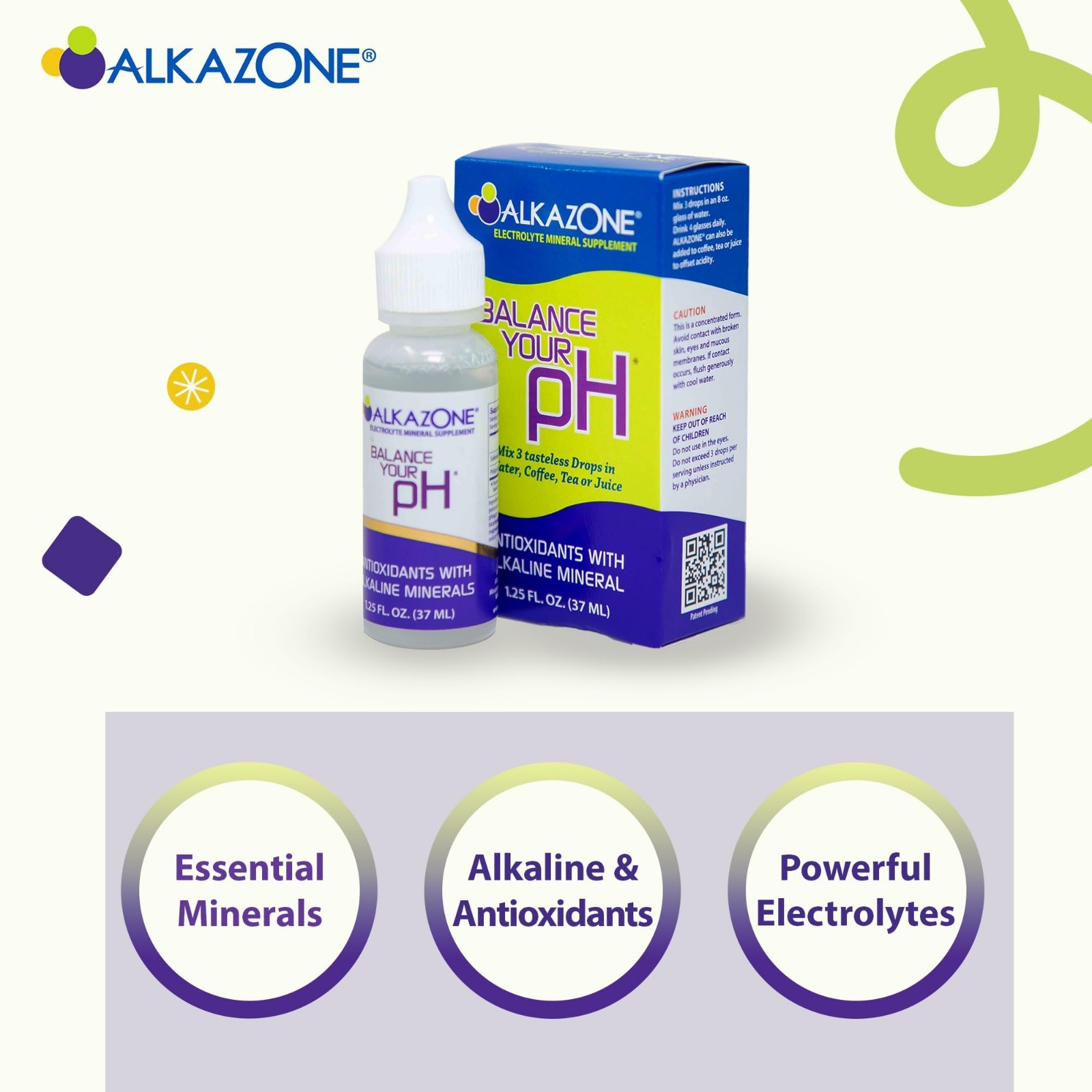 Alkaline Mineral Drops for pH Balance – 1.25 Oz, Yields 10 Gallons, Portable Ant