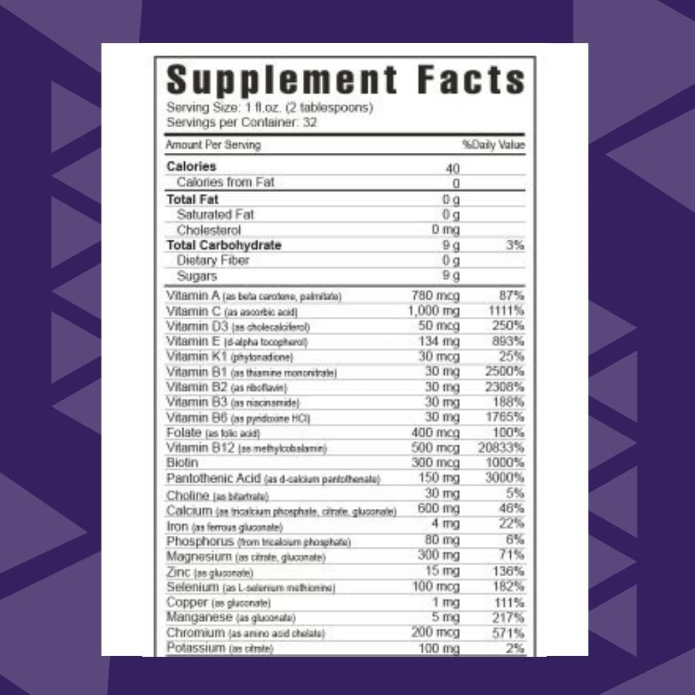 Highly Absorbable Liquid Multi-Vitamin – 12+ Amino Acids & Antioxidant Boost